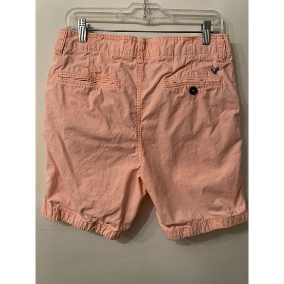 American Eagle Shorts Mens 32 Pink Peach Prep Fit Flat Front - Picture 5 of 13
